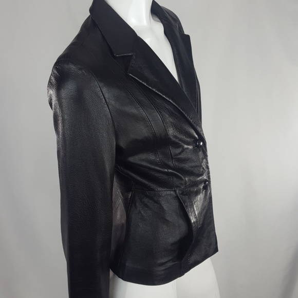 VENUS black leather jacket Small - Picture 4 of 8